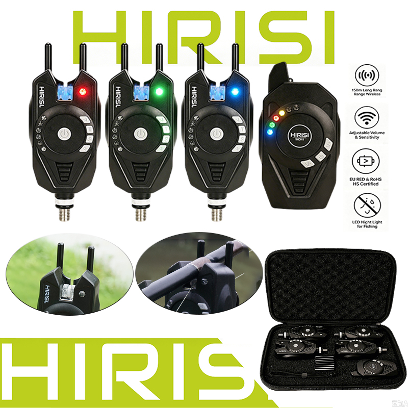 Bite Alarm - HIRISI SD11 3+1 Draadloze Visbeetmelder, 150M