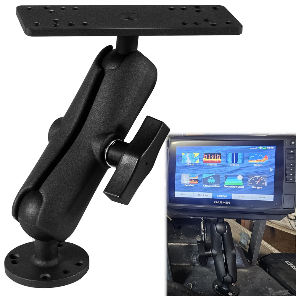 Fish Finder Mount - Aluminium viszoekerhouder met 1,5 inch/C-formaat kogelgewricht,