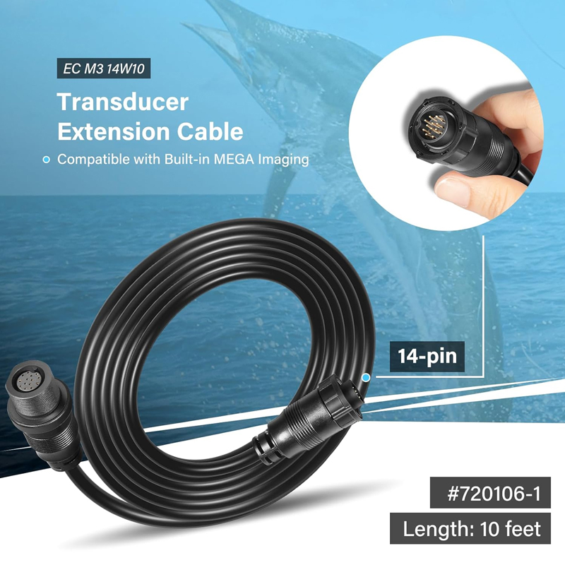 Fish Finder Cable - Transducer Verlengkabel 10Ft 14Pin Geschikt voor