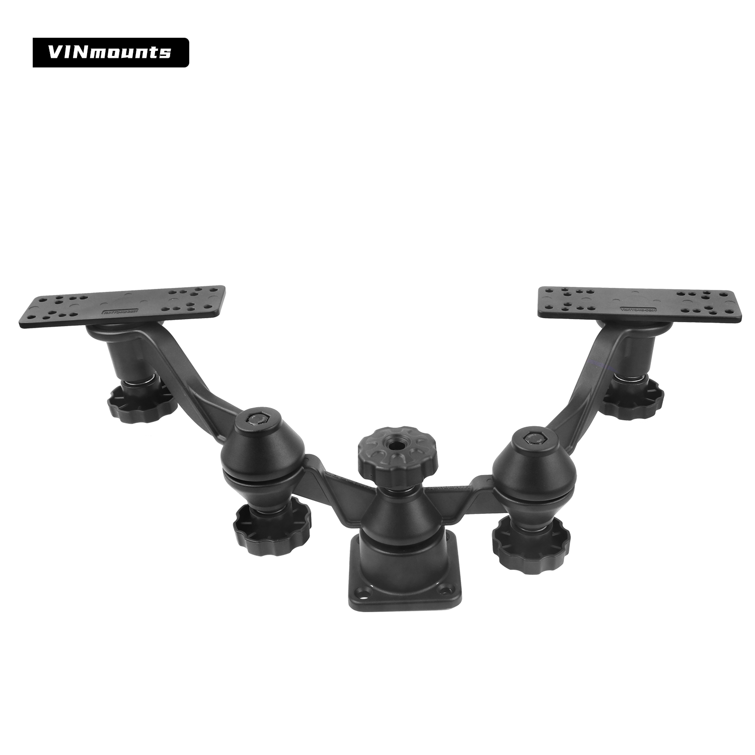 Fish Finder - Horizontale dubbele arm viszoekerbeugel, 360 graden