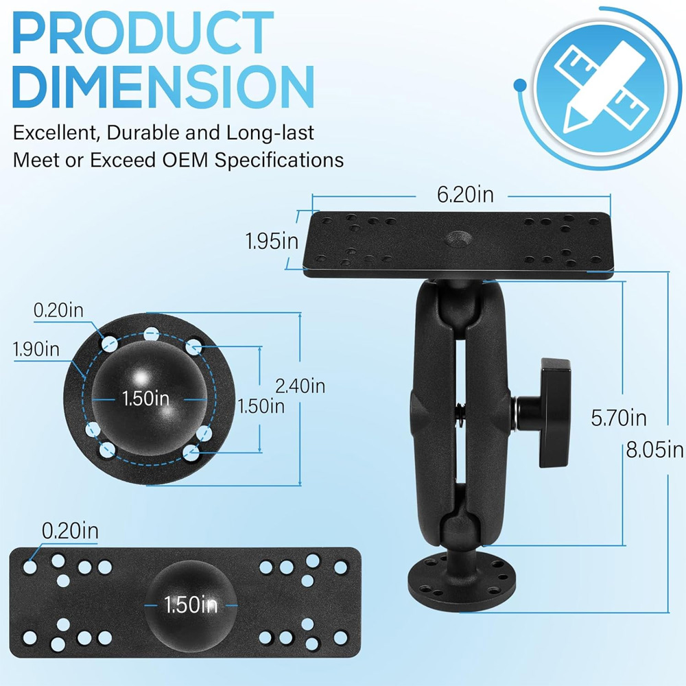 Aluminium viszoekerhouder met  - Fish Finder Mount recensie en prijs