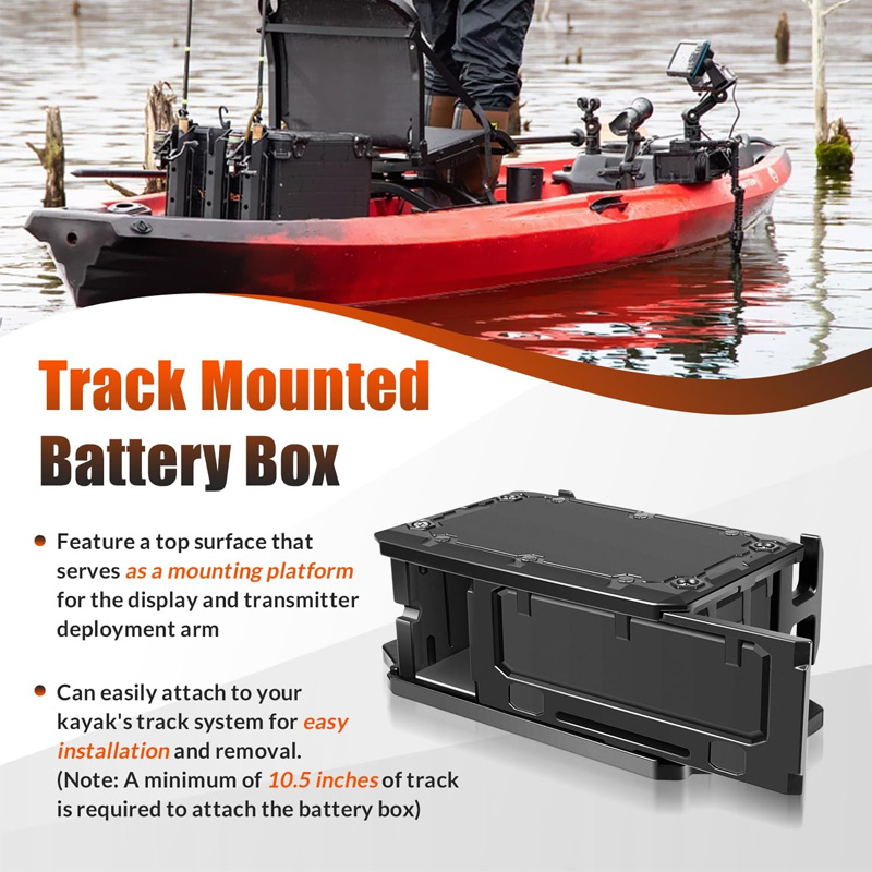 Op een spoor gemonteerde accub - Fish Finder Mount recensie en prijs